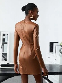 BizChic Solid Fitted Dress Without Belt