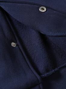 Manfinity Campus Court Hombres Cazadora con estampado de letra de color combinado de hombros caídos con pantalones deportivos sin capucha