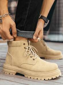 Botas de nuevo estilo Botas casuales de moda para hombres para todas las estaciones - Caqui - Ver 2