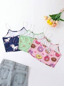Tween Girl 3pcs Cartoon Graphic Underwear