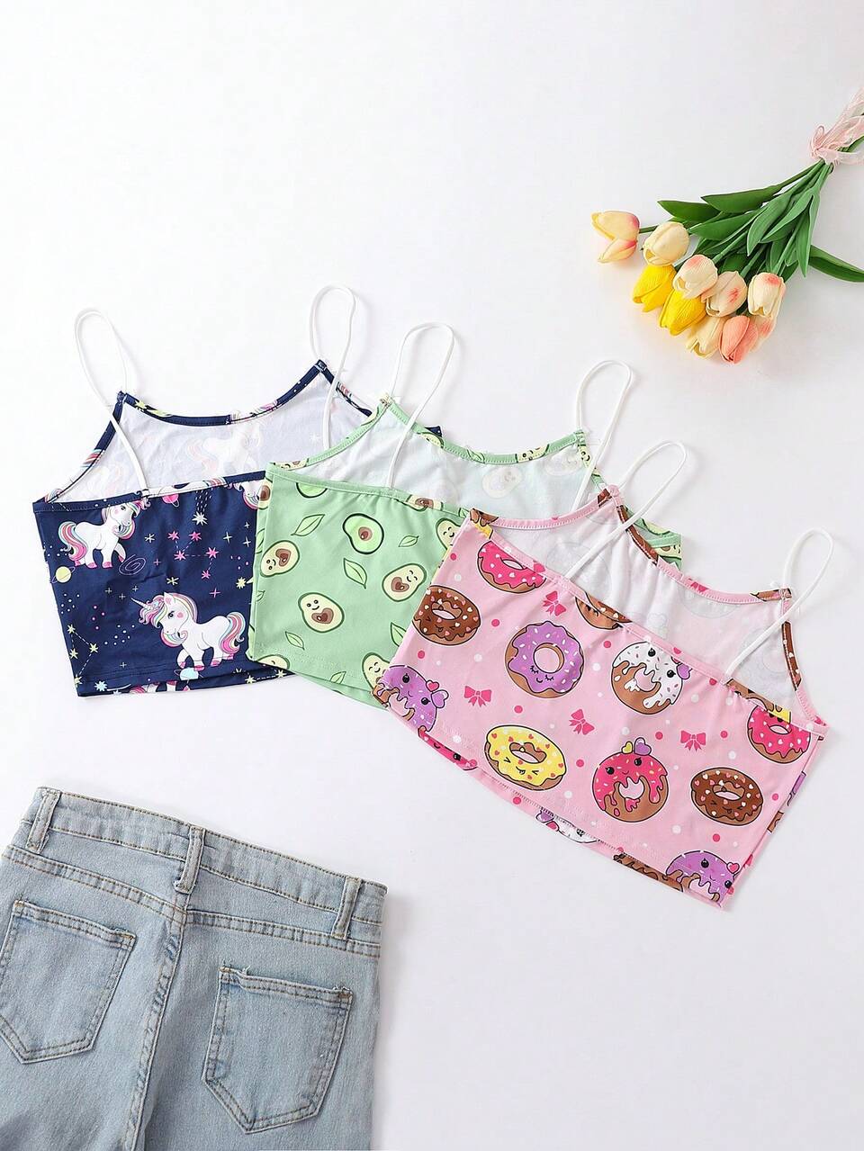 Tween Girl 3pcs Cartoon Graphic Underwear