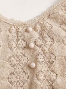 SHEIN Frenchy Plus Button Front Lace Cami Top