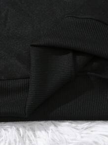 INAWLY Plus Slogan Graphic Sweatshirt Pullover Fall Sweatshirt - Black - View 5