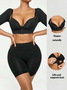SHAPORA Solid Shapewear Top - Black - View 1