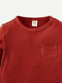 Cozy Pixies 男孩嬰兒2入組條紋印花補丁貼口袋T恤 - 紅白色 - 查看 8