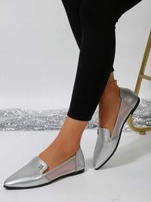 女士平底鞋 - 銀色 - 查看 2