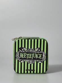 Beetlejuice | ROMWE 1pc Jewelry Box,Cartoon Letter Figure Graphic Portable Jewelry Organizer Storage Case - Multicolor - View 4