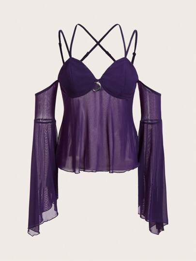 Solid Cold Shoulder Top