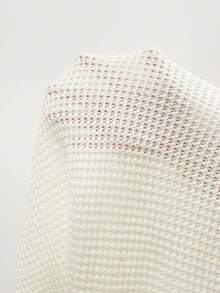 Flirla Plus Patched Pocket Drop Shoulder Sweater - White - View 7