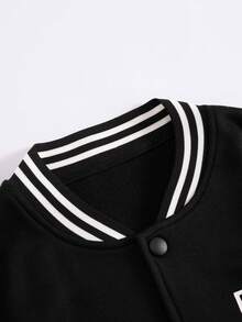 ROMWE MEN Prep 男士字母&骷髏頭印花條紋拼接運動外套 - 彩色 - 查看 4