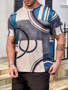 Manfinity Homme Nam Plus In Địa lý Áo thun - Màu Khaki - Xem 4