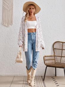 SHEIN VCAY 段染休闲设计开衫 - 彩色 - 查看 4