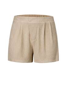 Celure Plus Solid Straight Leg Shorts - Apricot - View 1