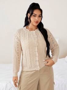 Celure áo hở cổ kích thước lớn - Màu Khaki - Xem 6