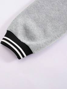 ROMWE MEN Prep 男士字母&骷髏頭印花條紋拼接運動外套 - 彩色 - 查看 6