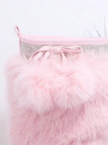 SHUZIA Fuzzy Slip On Boots New Year Holiday Valentine Gifts Summer Shoes Valentines Spring Shoes Mother's Day Present
