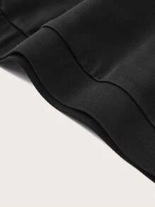 SHEIN Unity Solid Elastic Waist Skirt - Black - View 3