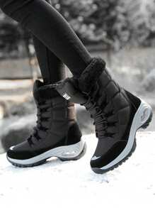 女式中筒雪地靴保暖加厚冬季防水防滑戶外滑雪鞋女