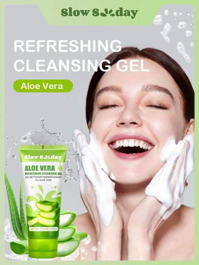 SlowSunday Aloe Vera Exfolierande Gel, Peeling Gel, Ansiktsrengörande Exfolierande Gel för död hud, Innehåller 92 % naturlig aloe vera, För Alla hjärtans dag, Alla hjärtans dag-present, Alla hjärtans dag-present, För Ramadan, Ramadans festivalsammankomster och presenter, Perfekt för fest
