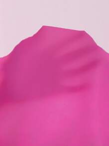 SHEIN Unity Plus Contraste Painel Bordado Ilhós Acabamento De Folho Botão Frontal Blusa - Pink - Visão 8