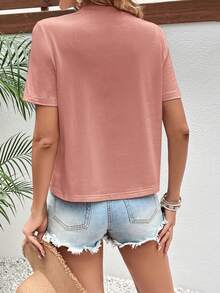 SHEIN Frenchy Floral Print Tee Summer Flower Pink - Pink - View 3