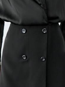 BizChic Hemdkleid mit Revers, doppelten Knopfleisten, Gürtel,