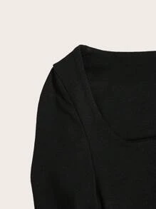 SHEIN BASICS Square Neck Bodycon Dress