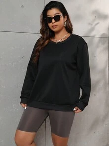 Calvaya Plus Sun & Moon Print Thermal Lined Sweatshirt - Black - View 5