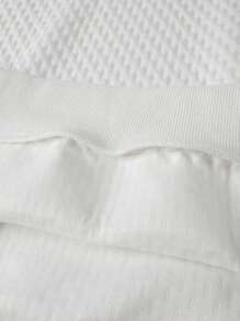 Manfinity Hypemode 鬆身男士純色下 Dropped 肩寬鬆織衫 - 白色 - 查看 5