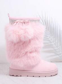 SHUZIA Fuzzy Slip On Boots New Year Holiday Valentine Gifts Summer Shoes Valentines Spring Shoes Mother's Day Present