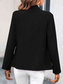 Chiquease Blazer de solapa con un botón - Negro - Ver 2