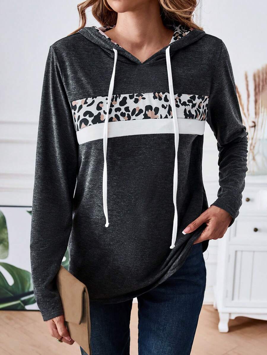 EMERY ROSE In hoa Báo Dây rút Áo nỉ có mũ - Nhiều màu - Xem 1