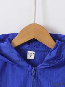 Chàng trai trẻ Phản chiếu In Gấu áo có mũ Áo khoác - Màu xanh lam - Xem 7