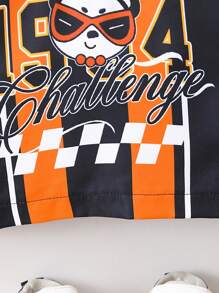 男嬰卡通和字母圖案POLO衫 - 彩色 - 查看 5