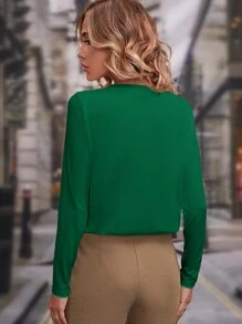 SHEIN Frenchy Leopard & Letter Graphic Tee - Green - View 4