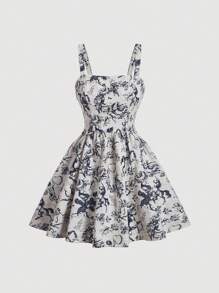 SHEIN MOD Đồ họa Hình Váy Dây - Nhiều màu - Xem 1