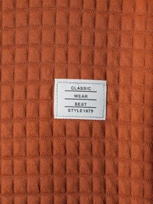 SHEIN 男大童字母貼布衍縫套頭衫和運動褲 - 咖啡棕 - 查看 5