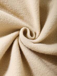 INAWLY 字母圖案袋鼠口袋抽繩保暖連帽衫和運動褲 - 卡其色 - 查看 3