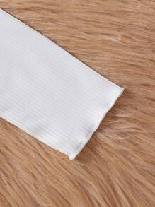 Genkimix Kids Tween Girl 3pcs Mock Neck Lettuce Trim Ribbed Knit Tee - Multicolor - View 6