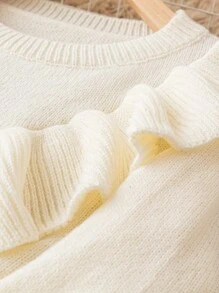 SHEIN Unity Plus Ruffle Trim Sweater Dress