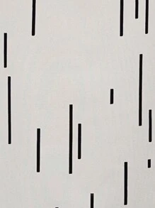 SHEIN Clasi 全身印花缺口领口灯笼袖衬衫、长袖上衣 - 杏色 - 查看 7