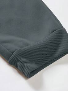 Manfinity 男士圖案印花腰部抽繩衛褲 - 深灰色 - 查看 5