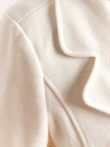 SHEIN Tween Girl Double Breasted Belted Overcoat - Beige - View 5