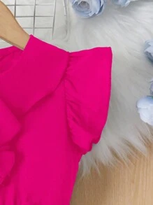 SHEIN Jumpsuits Gadis Muda - Hot Pink - View 3