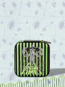 Beetlejuice | ROMWE 1pc Jewelry Box,Cartoon Letter Figure Graphic Portable Jewelry Organizer Storage Case - Multicolor - View 2