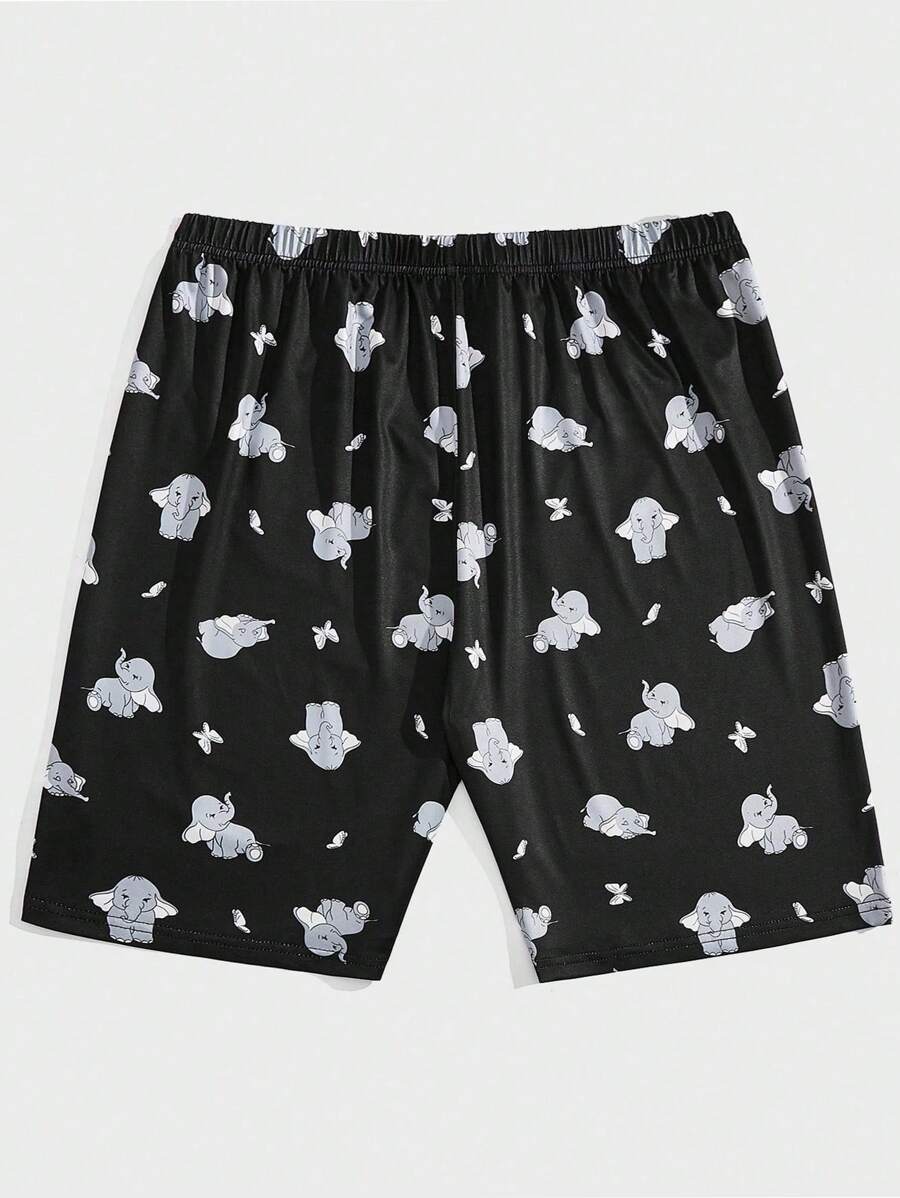 Men Cartoon Graphic Lounge Shorts - Multicolor - View 1