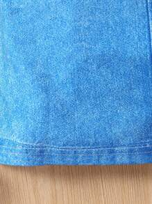 SHEIN Young Girl Cartoon Graphic Sweatshirt Dress - Multicolor - View 3