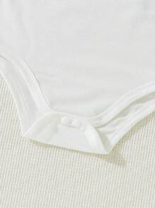 SHEIN 女嬰標語圖案連體衣和印花喇叭褲和頭巾