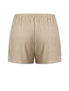 Celure Plus Solid Straight Leg Shorts - Apricot - View 2