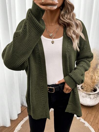 Women's Vintage Corduroy Long Sleeve Shirt Jacket, Women's Spring Autumn Casual Button, Pocket, Drop Shoulder Collar Regular Fit Solid Green Women Coat, Casual Daily Wear, Long Sleeve Top
